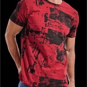 Red and Black Graphic Men's Shirt